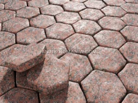 Pavele rotunjite granit Rosso Santiago fotografie 2